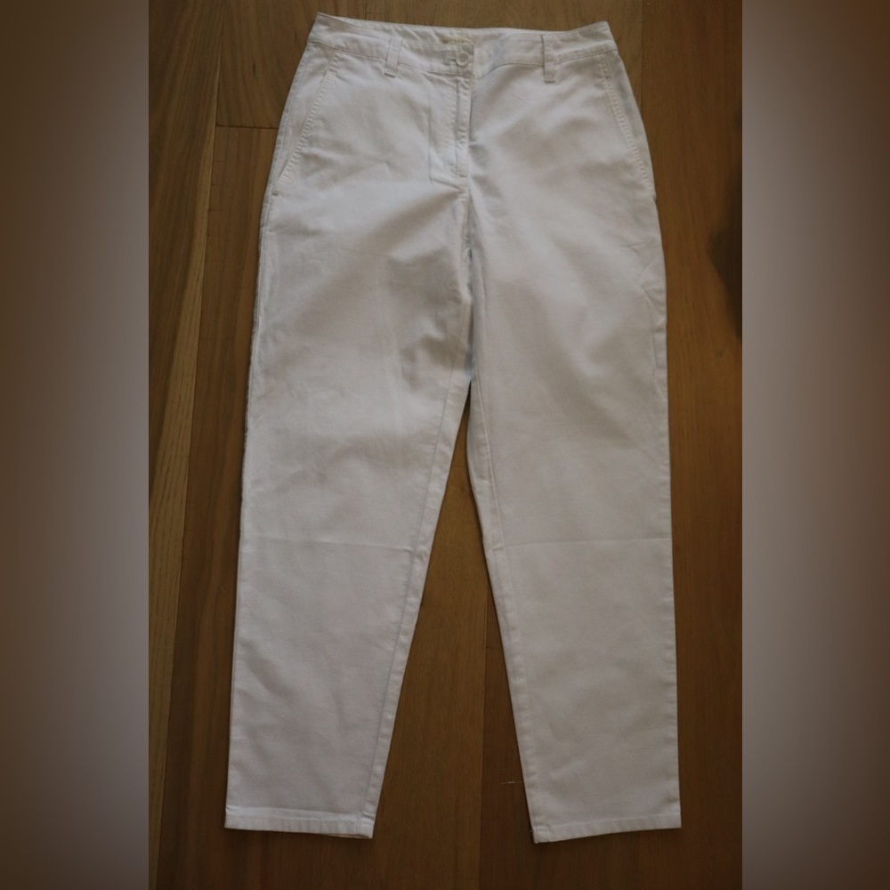 Eileen Fisher White Organic Cotton Blend Pants